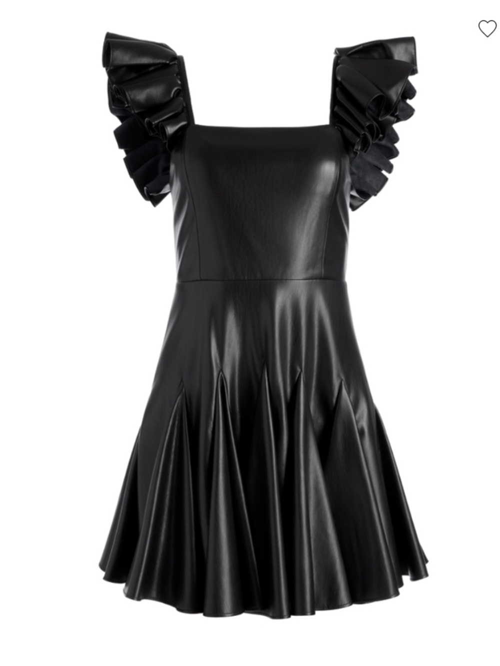 Alice + Olivia Ginny Ruffle Sleeve Vegan Leather Mini Dress